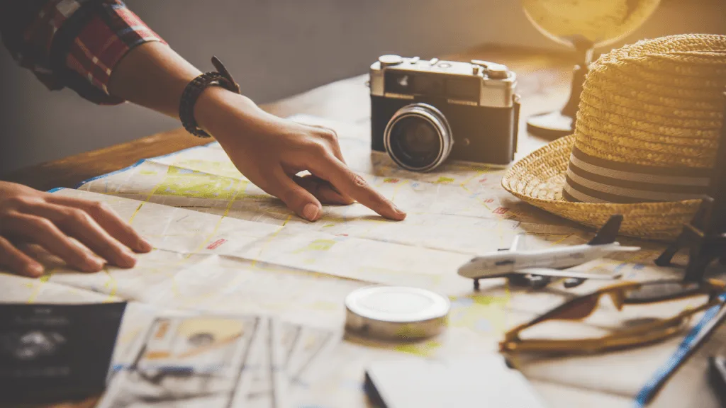 Woman using Atlas Obscura to plan a trip