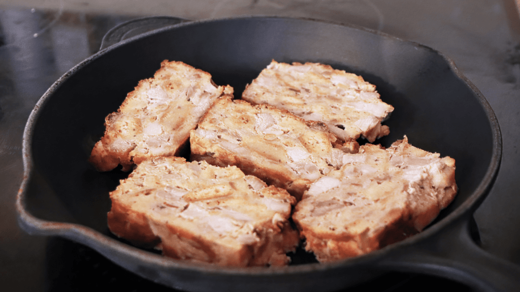 Scrapple in a pan
