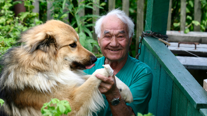 Grandpa with dog
