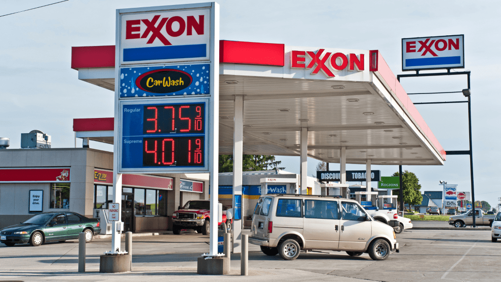 Filling up at Exxon Gas Station