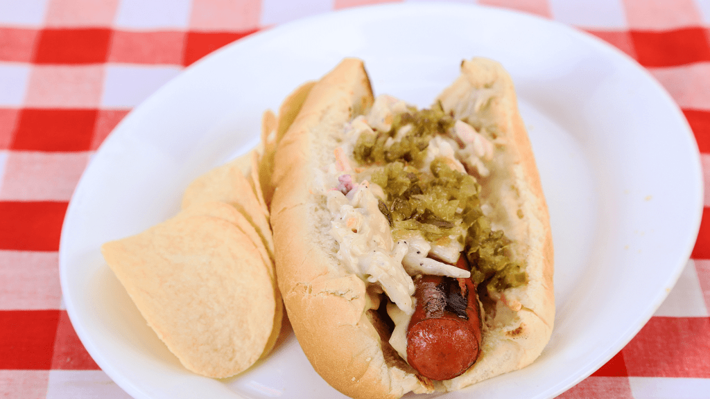hot dog at picnic