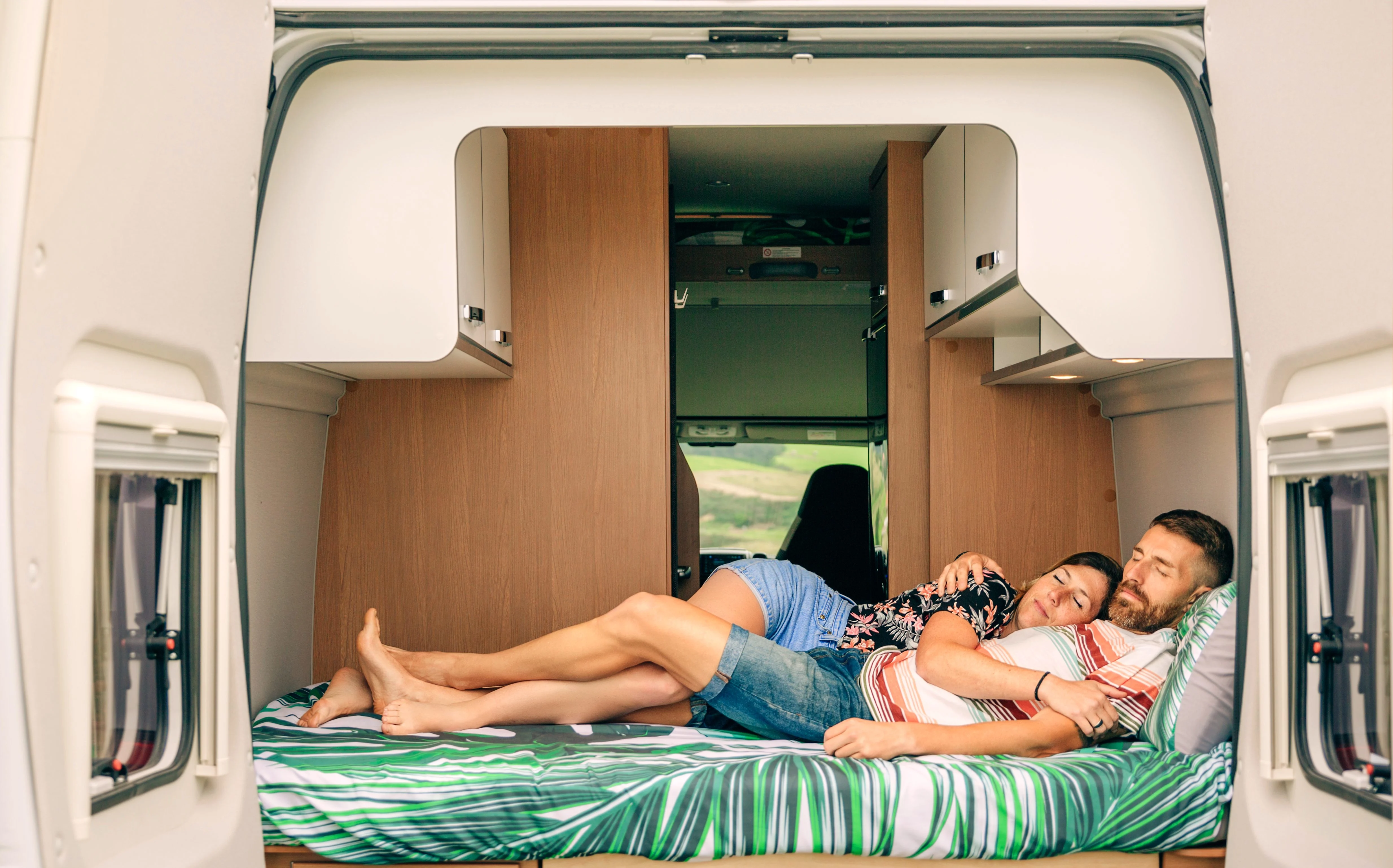 Sleeping in back of van while camping