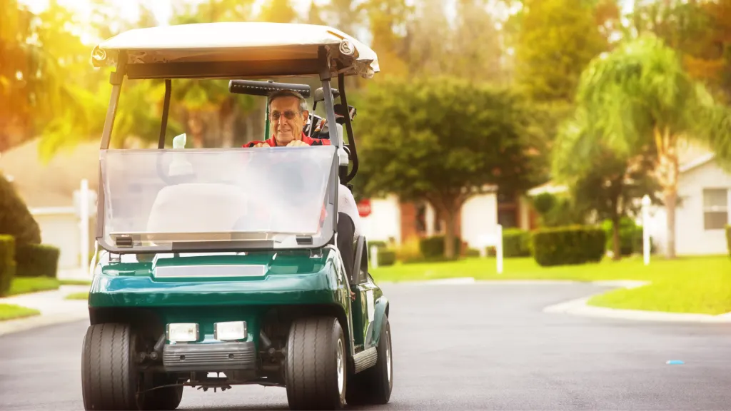 Driving golf cart on street