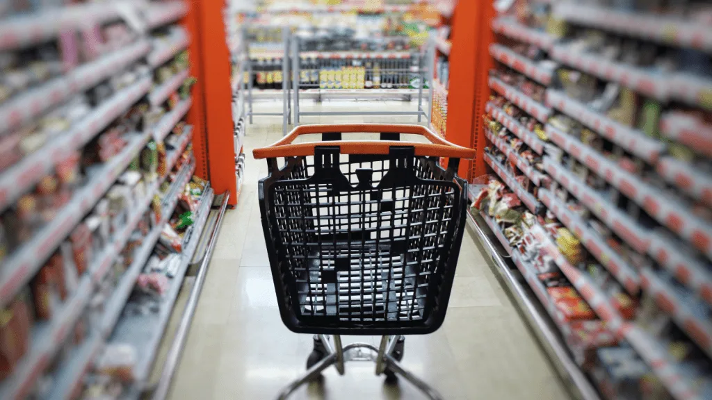 Grocery cart in Aldi
