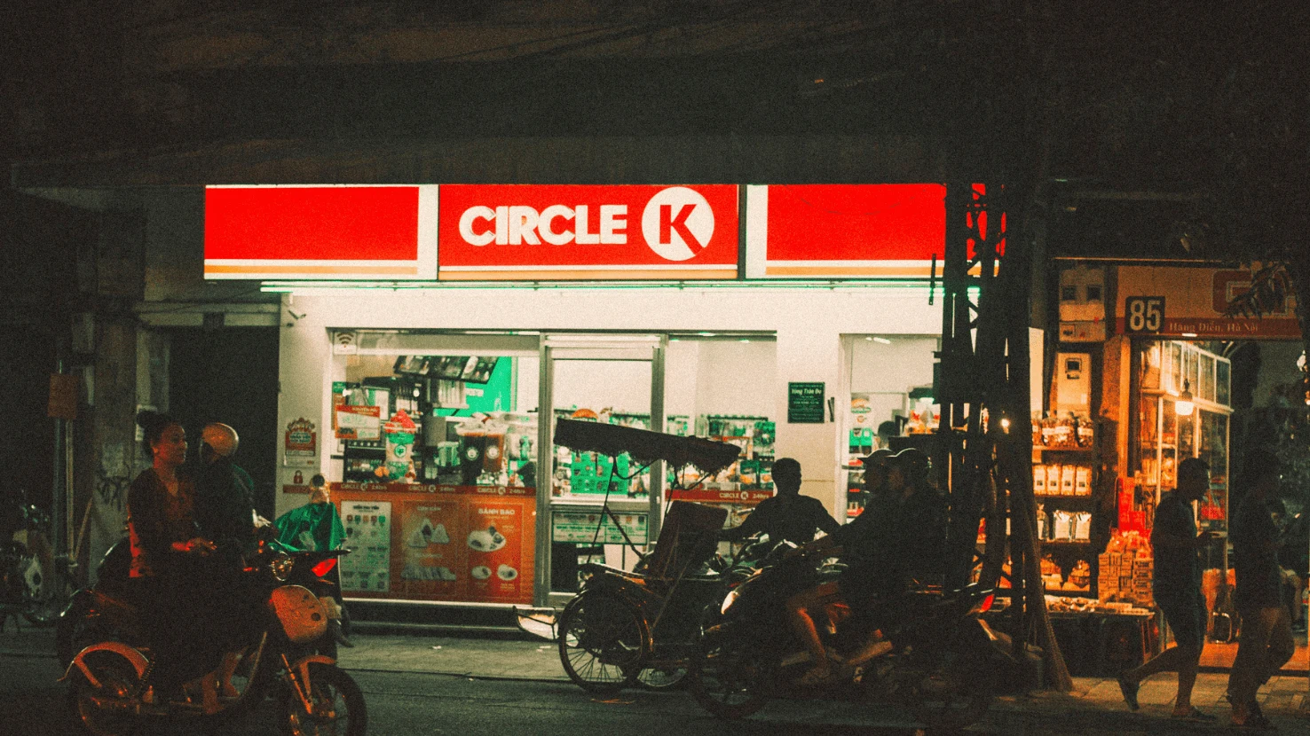 Circle K exterior at night