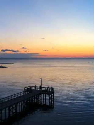 Mobile Bay Alabama at sunset