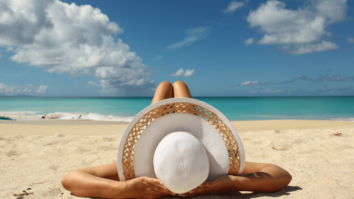 Woman sunbathing