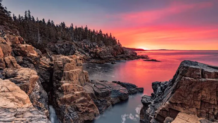 Sunset view over Acadia National Park