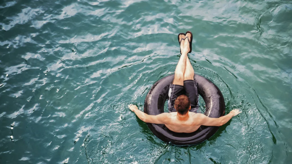 Floating on Lake George, New York