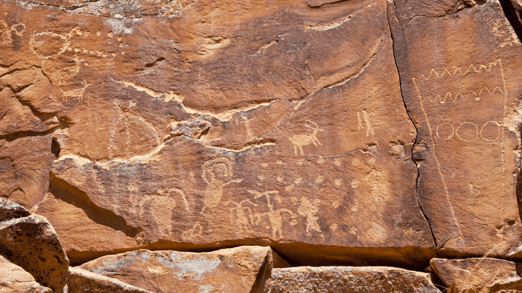 Rock carving in Utah's Nine Mile Canyon