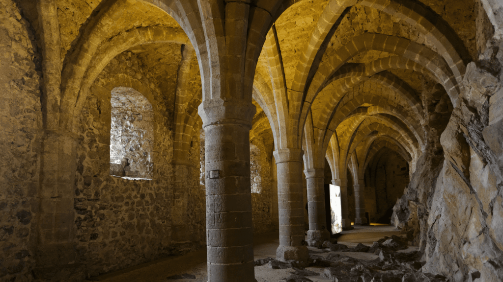 Inside abandoned castle