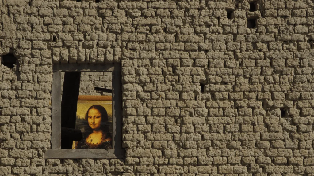 Street painting of Mona Lisa