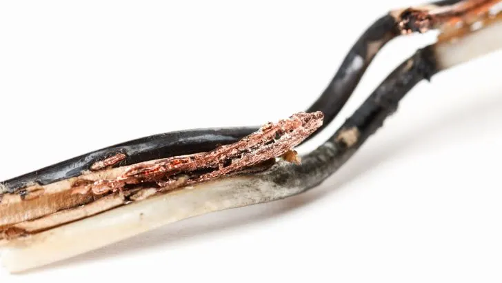 Burned wires that may have been prevented if they'd used a surge protector