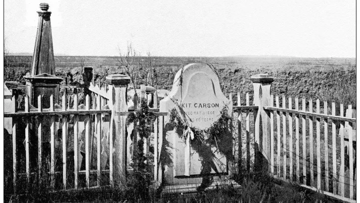 Kit Carson's tombstone at Kit Carson Park in Taos, New Mexico