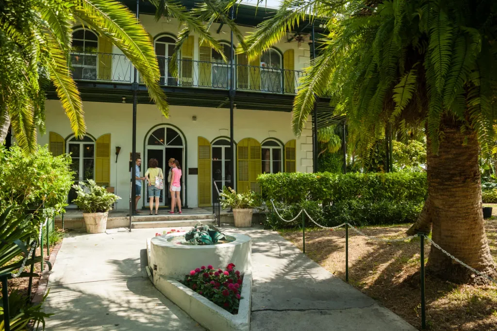 Ernest Hemingway's house in Key West, Florida, is a popular tourist spot