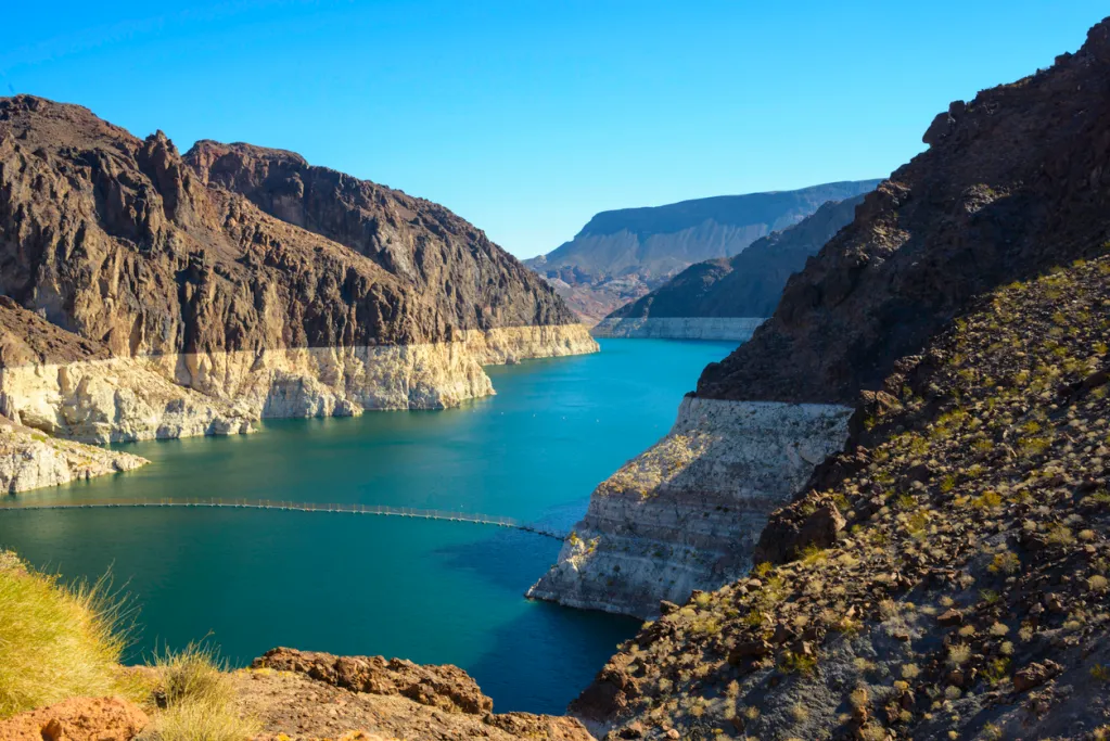 Hoover Dam Reservoir, Nevada. What will you find at the bottom of Lake Mead?