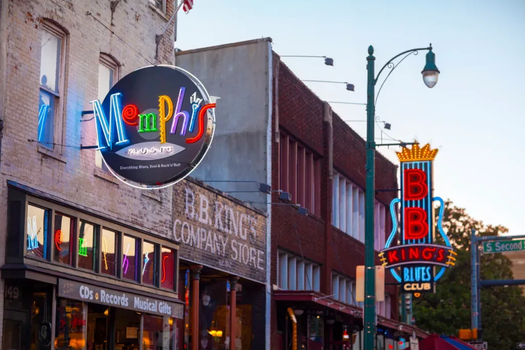 Photo of BB King's Blues Club on Beale Street in Memphis. 