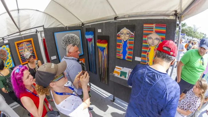 An art vendor at a festival like Artscape