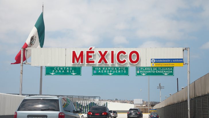 Border crossing into Tijuana, Mexico.