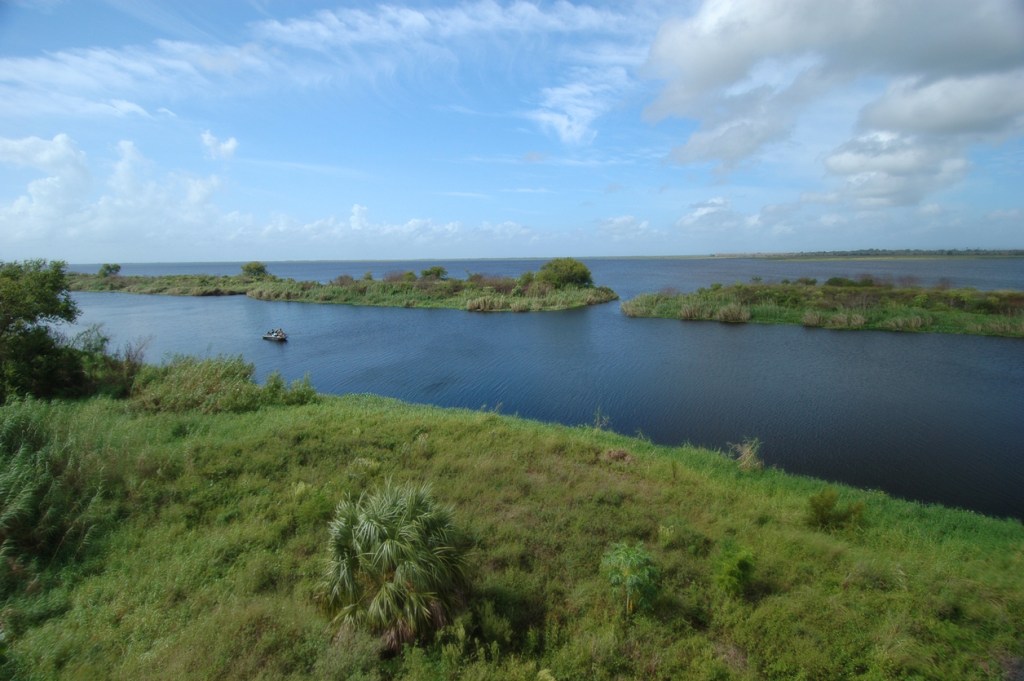 Fishing from a boat on Lake Okeechobee in Florida might be better than swimming in it.