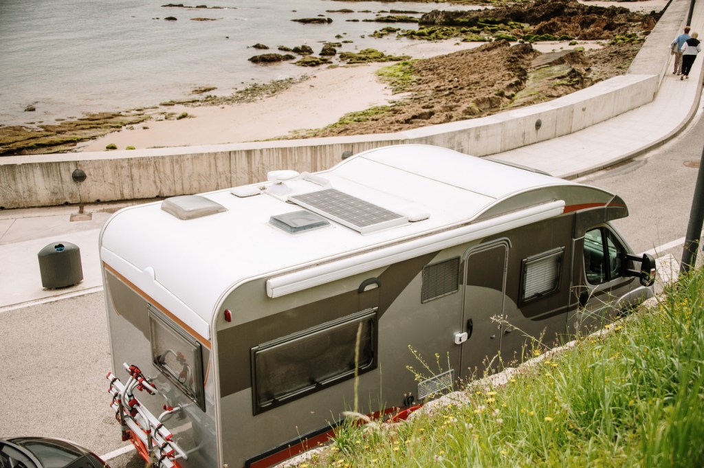 A photo of an RV showing its roof
