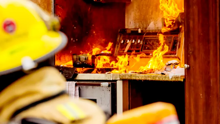 A fire blanket might have saved this kitchen