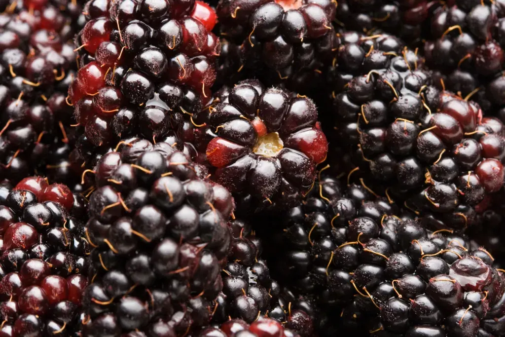 Close-up of Marionberries