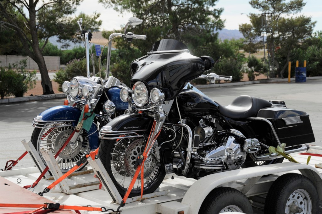 motorcycles on a trailer is one way to tow them behind your RV
