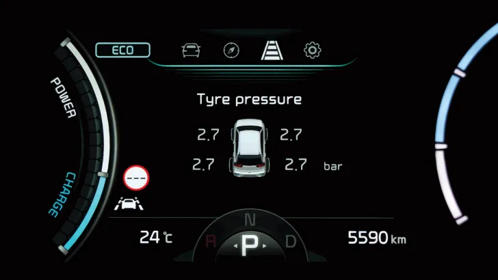 TPMS (Tire Pressure Monitoring System) monitoring display