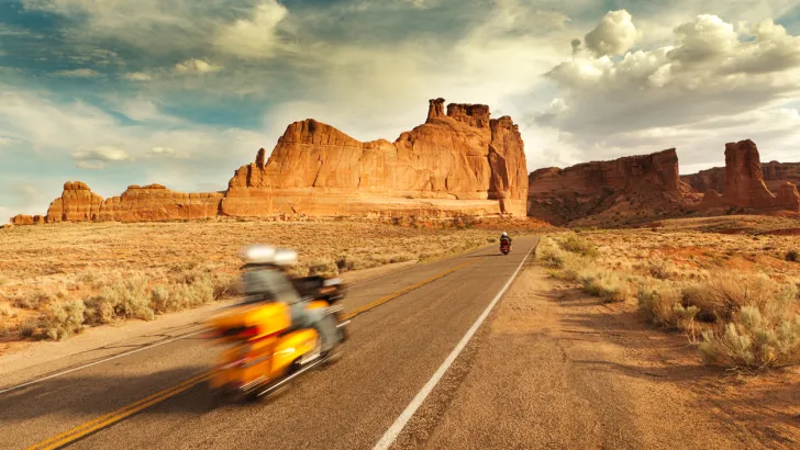 Motorcycle Touring of Arches National Park in Utah