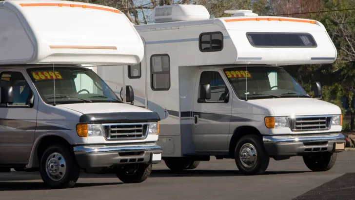 New RV's at a dealership - find ways to buy on a budget