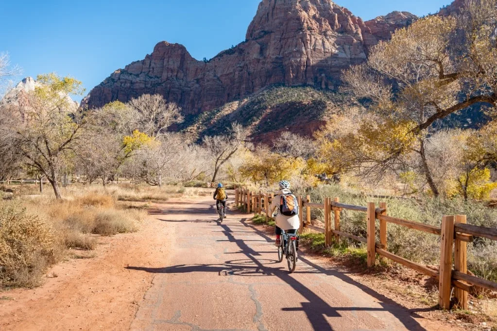 Biking in Zion National Park, Utah