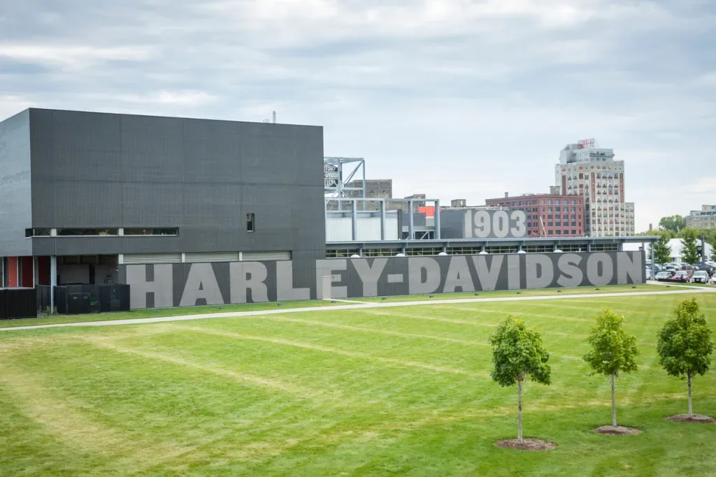 The exterior of the Harley-Davidson Museum in Milwaukee, Wisconsin.