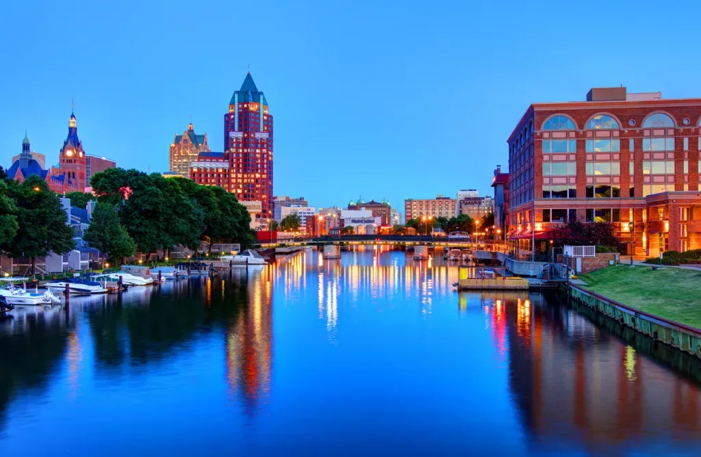 A view of the Milwaukee RiverWalk, where the city meets Lake Michigan. You'll enjoy similar sights at Summerfest.