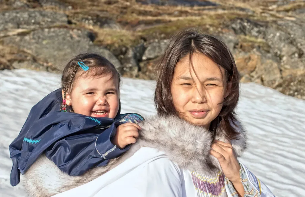 A mother and daughter of the Inuit people.