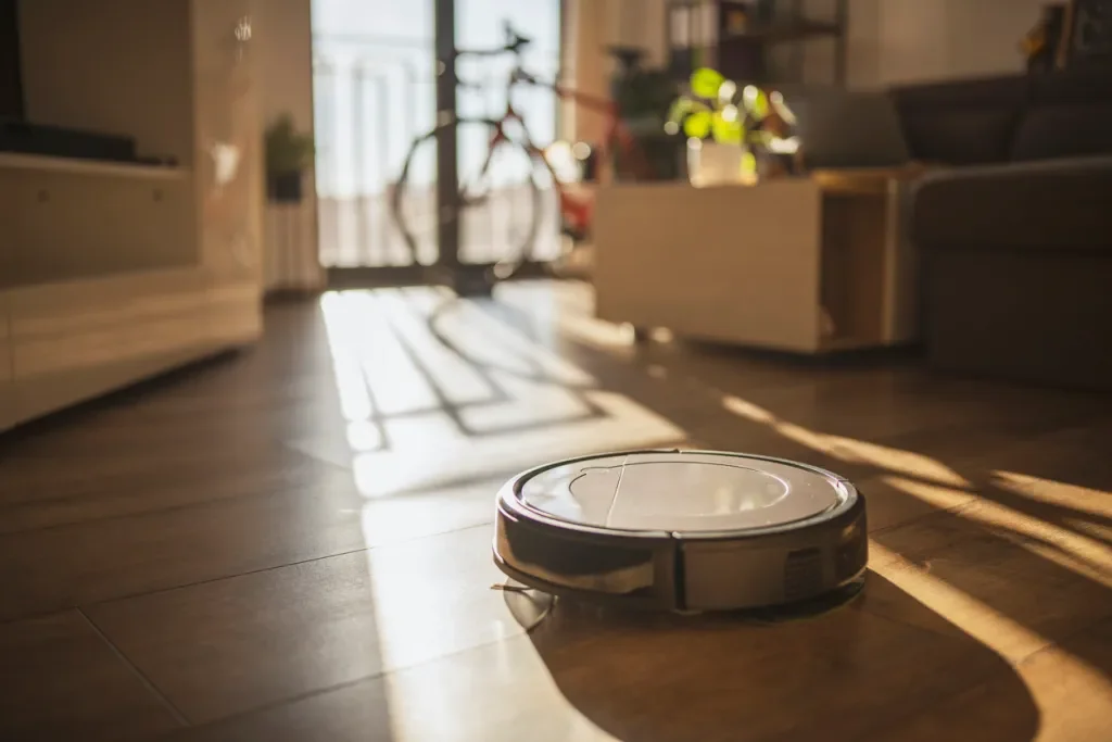 A robot vacuum cleans a hardwood floor. You'll find countless household gadget that promise to simplify your home maintenance routine, but they're not all worth it.